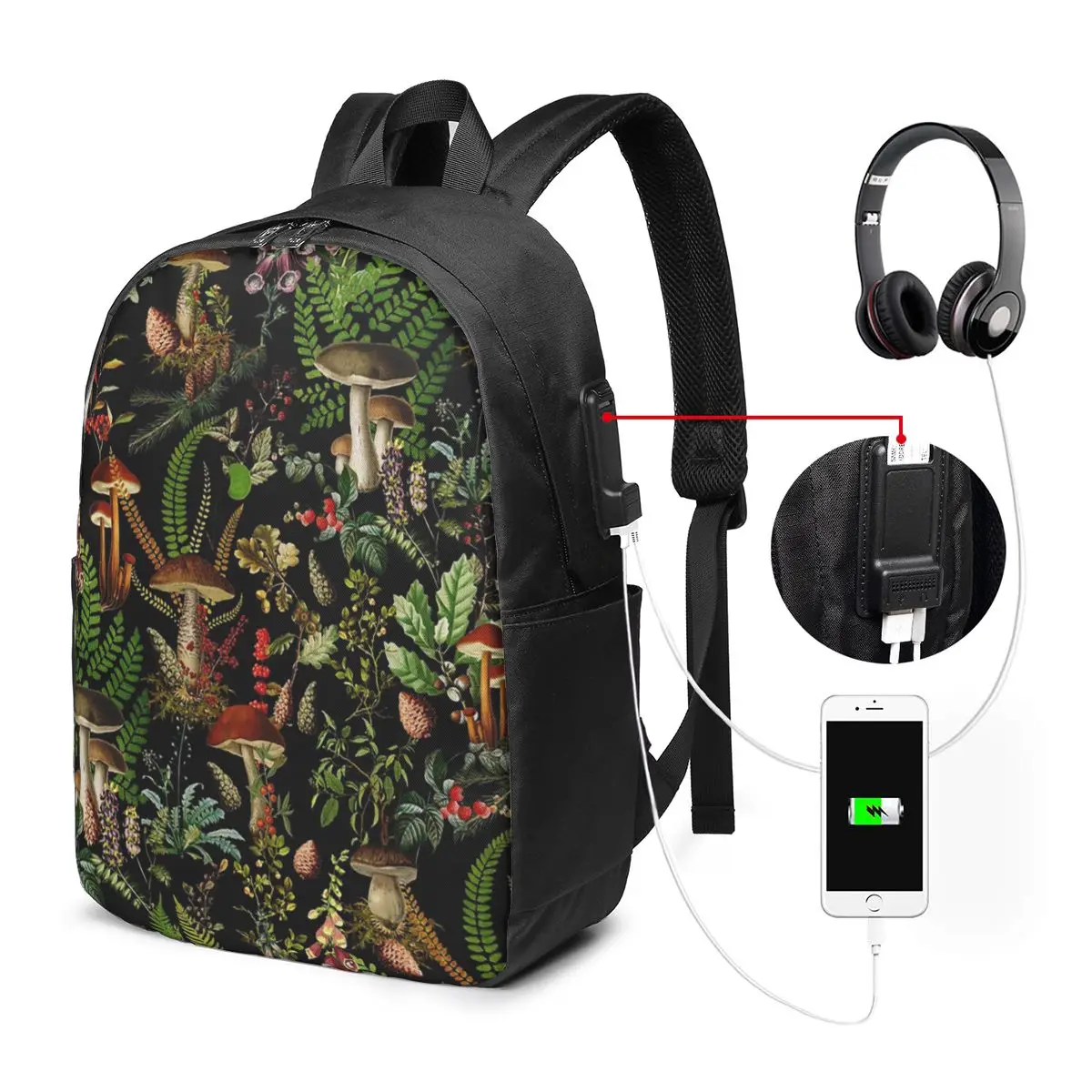Black Botanical Night Garden Backpack Travel Notebook Bag Computer College Student School Bag Laptop Shoulder Bags for Men Women
Black Botanical Night Garden Backpack Travel Notebook Bag Computer College Student School Bag Laptop Shoulder Bags for Men Women