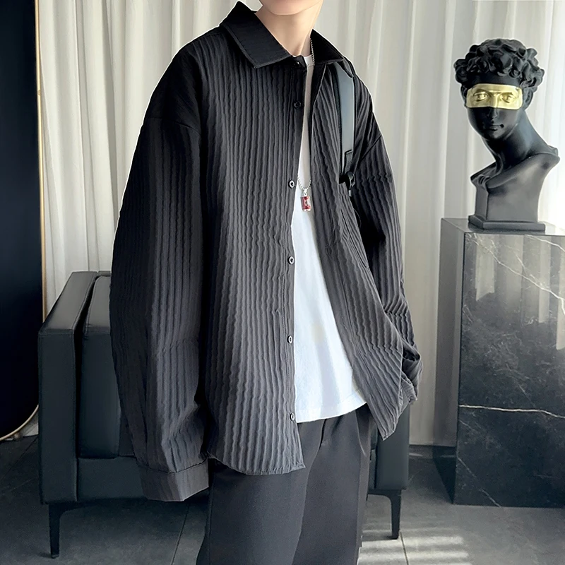 Black Stripe Long Sleeve Men's Shirt Youth Trendy Brand Loose Fit Polyester Fiber Spring Season Fashionable Collar Design
Black Stripe Long Sleeve Men's Shirt Youth Trendy Brand Loose Fit Polyester Fiber Spring Season Fashionable Collar Design