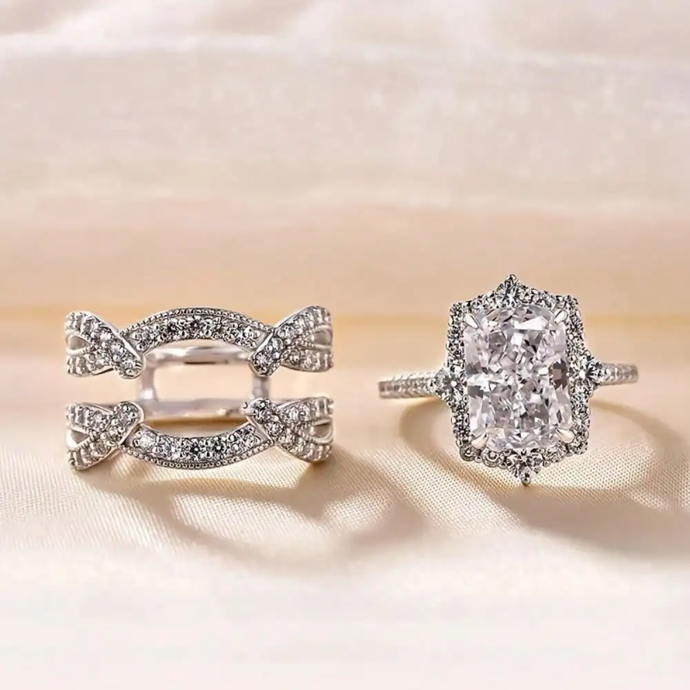 2Pcs Cross Stackable Rings For Women Princess Style Synthetic Zirconia Inlaid Classic Creative Jewelry Daily Casual Festival Anniversary Gifts
2Pcs Cross Stackable Rings For Women Princess Style Synthetic Zirconia Inlaid Classic Creative Jewelry Daily Casual Festival Anniversary Gifts