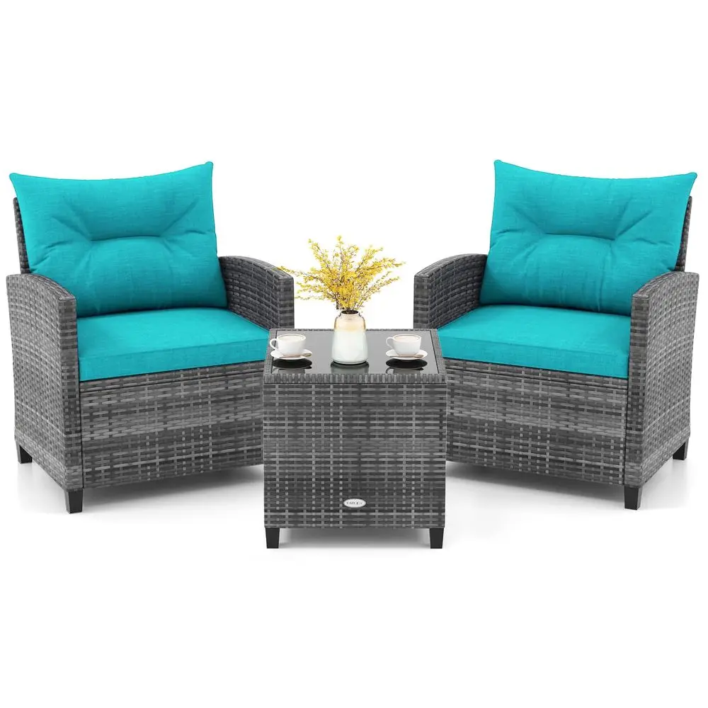 3 Piece Patio Furniture Set, Outdoor PE Rattan Conversation Set with Washable Cushions amp Tempered Glass Tabletop, Wicker Chai
3 Piece Patio Furniture Set, Outdoor PE Rattan Conversation Set with Washable Cushions amp Tempered Glass Tabletop, Wicker Chai