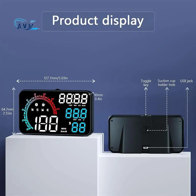 AV32-G11 HUD Head-Up Display GPS Car Display Speeding Alarm Driving Speed Universal Black Durable
AV32-G11 HUD Head-Up Display GPS Car Display Speeding Alarm Driving Speed Universal Black Durable