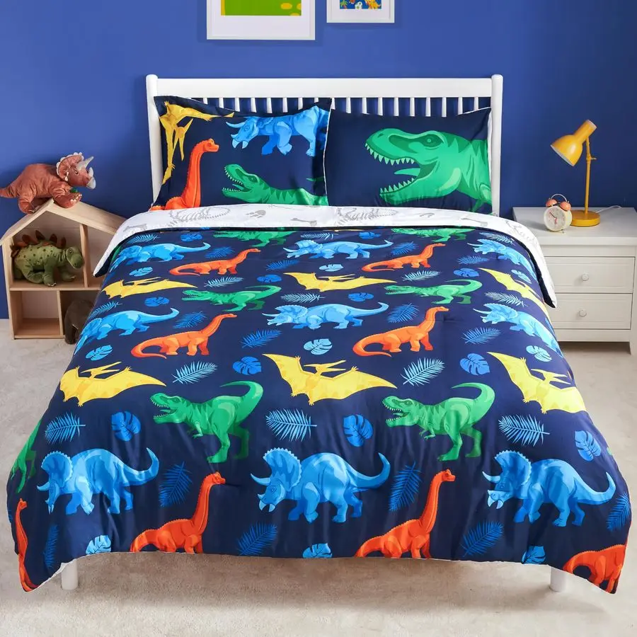 Kid Twin Comforter Set 5 Piece Dinosaur Bedding Set for Boys Girls Super Soft Microfiber Bed in a Bag with Comforter Sheets Pill
Kid Twin Comforter Set 5 Piece Dinosaur Bedding Set for Boys Girls Super Soft Microfiber Bed in a Bag with Comforter Sheets Pill