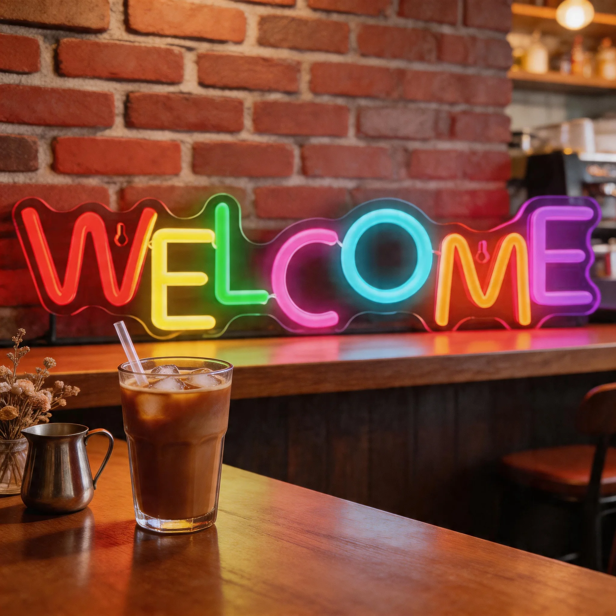 Welcome LED Neon Sign- USB Powered, Multi-Color for Businesses, Restaurants, Cafes& More- Ideal Wall Decor, Neon Signs for Gift
Welcome LED Neon Sign- USB Powered, Multi-Color for Businesses, Restaurants, Cafes& More- Ideal Wall Decor, Neon Signs for Gift