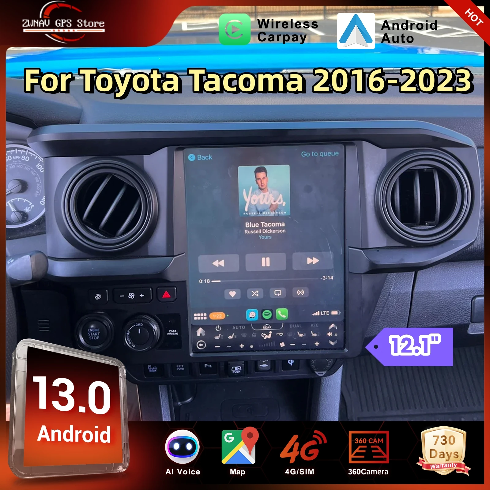 Carplay 12,1-дюймовый Android 13 для Toyota Tacoma Экран 2016-2023 Автомобильный GPS-навигатель Мультимедийный плеер Радио Стерео головное устройство
Carplay 12,1-дюймовый Android 13 для Toyota Tacoma Экран 2016-2023 Автомобильный GPS-навигатель Мультимедийный плеер Радио Стерео головное устройство