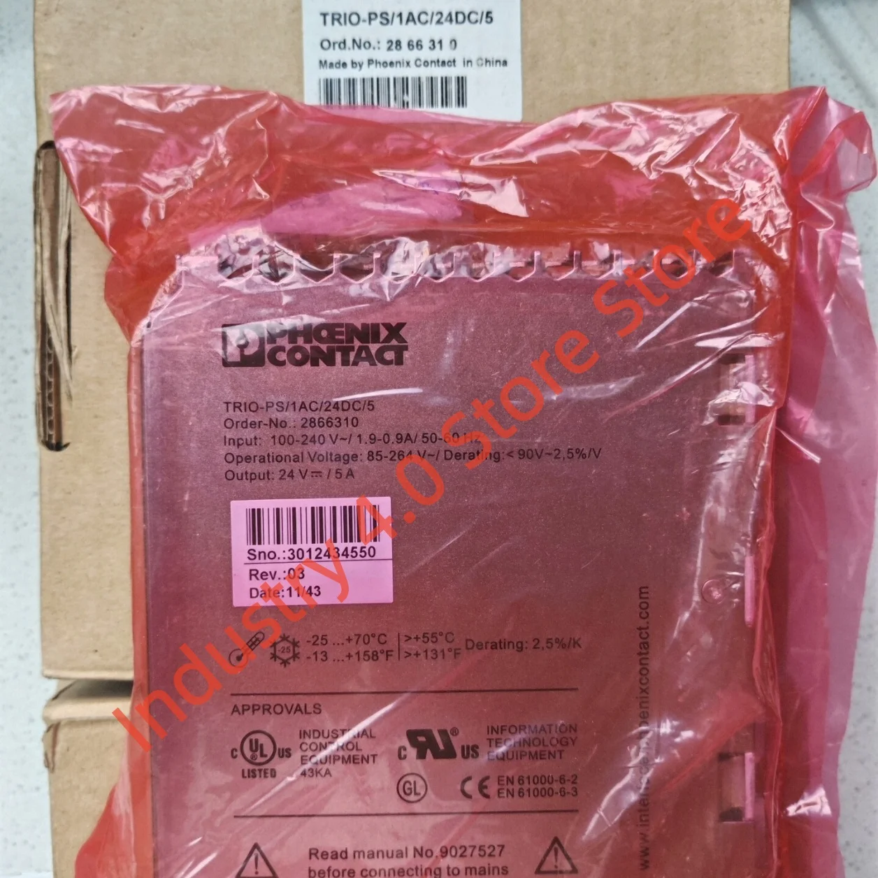 2866310 TRIO-PS/1AC/24DC/5 brand 2866323 TRIO-PS/1AC/24DC/10 new switching power supply
2866310 TRIO-PS/1AC/24DC/5 brand 2866323 TRIO-PS/1AC/24DC/10 new switching power supply