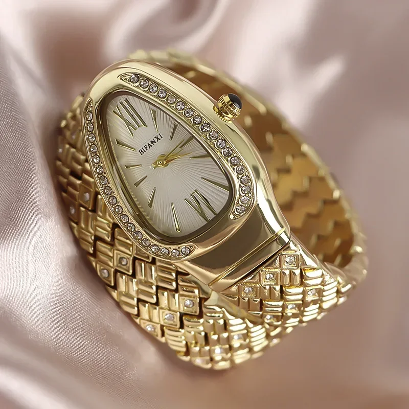 Snake Watch for Women Hot Sale Luxury Stainless Steel Creative Watch Strap Quartz Wristwatch Fashion Lady Dress Jewelry Relogio
Snake Watch for Women Hot Sale Luxury Stainless Steel Creative Watch Strap Quartz Wristwatch Fashion Lady Dress Jewelry Relogio