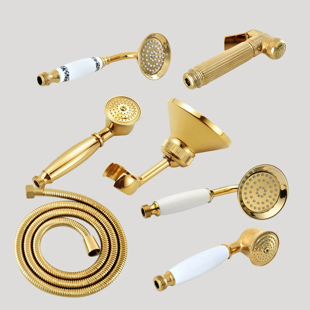 Gold Color Brass Bathroom Hand Held Shower Head / Shower Hose / shower Bracket / Pressurized Toilet Bidet Sprayer azh354
Gold Color Brass Bathroom Hand Held Shower Head / Shower Hose / shower Bracket / Pressurized Toilet Bidet Sprayer azh354