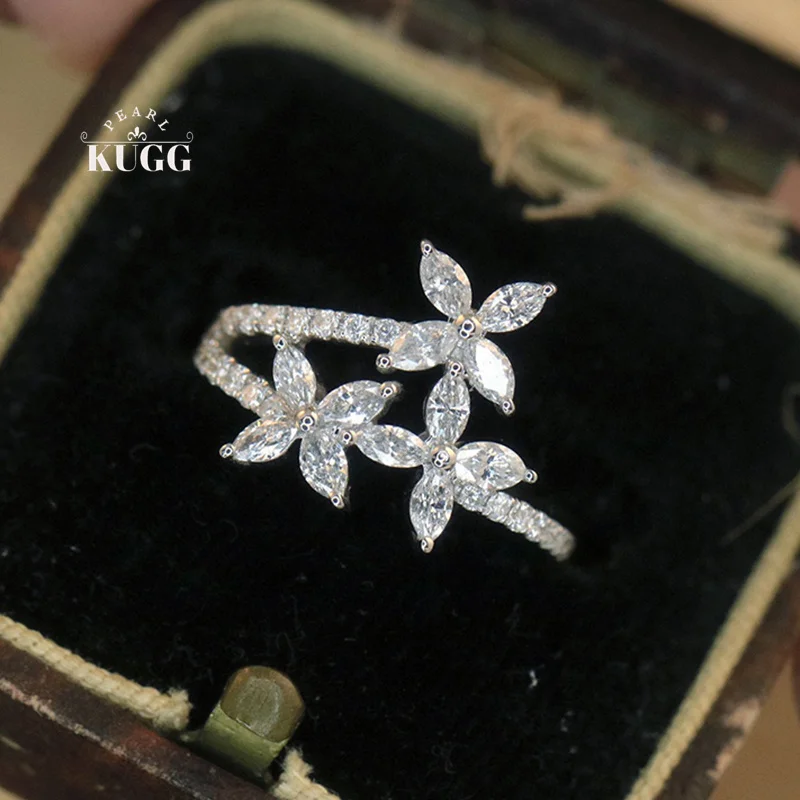 KUGG 100% 18K White Gold Rings Real Natural Diamond Engagement Ring Elegant Romantic Style High Wedding Jewelry for Women
KUGG 100% 18K White Gold Rings Real Natural Diamond Engagement Ring Elegant Romantic Style High Wedding Jewelry for Women