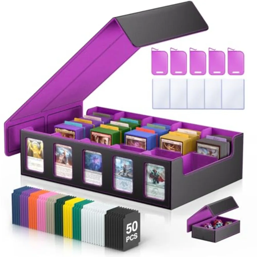 Trading Card Storage Box 5-Row + CapacityTCG MTG Card Case with Magnetic Lid and Commander Display Top Loader Storage for Sport
Trading Card Storage Box 5-Row + CapacityTCG MTG Card Case with Magnetic Lid and Commander Display Top Loader Storage for Sport