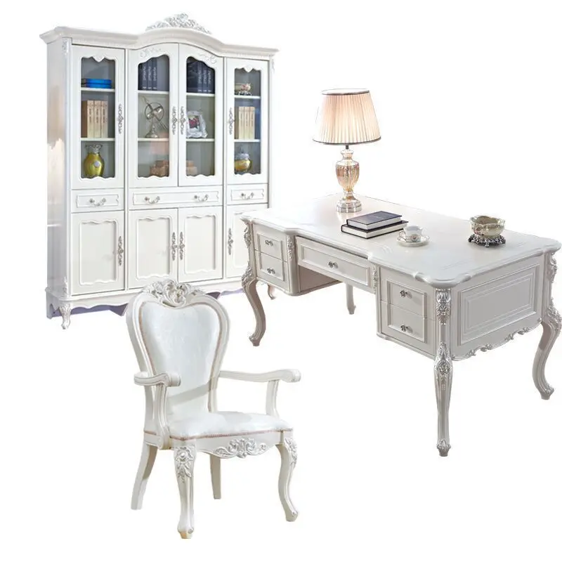 European style desk, computer desk, office desk, solid wood study cabinet, furniture set, beauty salon, white household table
European style desk, computer desk, office desk, solid wood study cabinet, furniture set, beauty salon, white household table