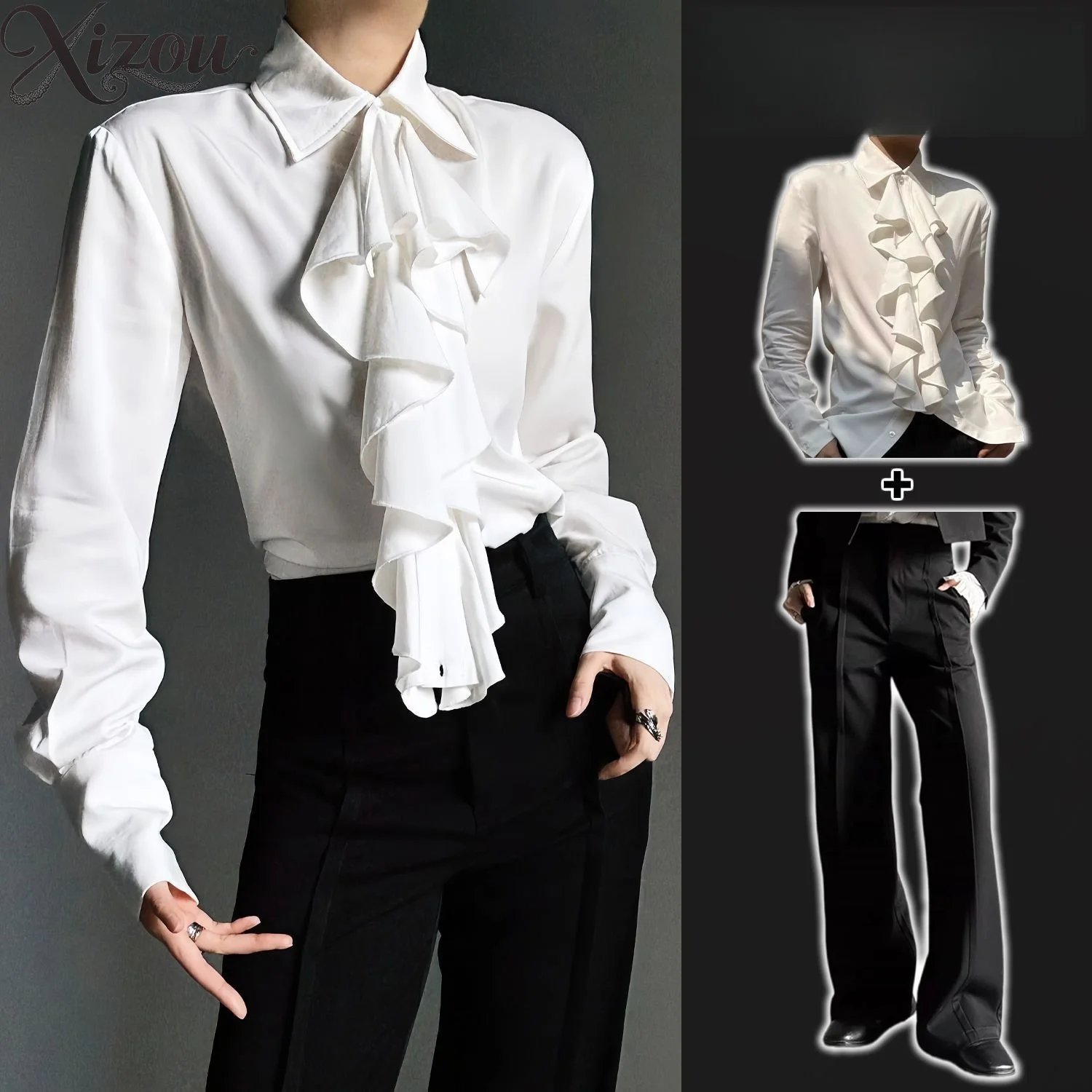 Retro Ruffle Long Sleeve Shirt with Straight Flared Trousers Set Victorian Harajuku Casual Outfit 2026 Two-Piece Sets for Women
Retro Ruffle Long Sleeve Shirt with Straight Flared Trousers Set Victorian Harajuku Casual Outfit 2026 Two-Piece Sets for Women