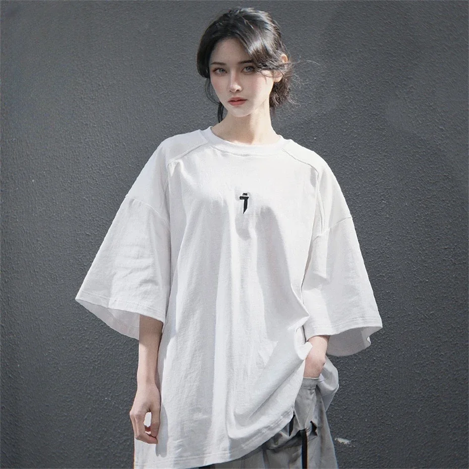Summer Cotton T-Shirts Women Punk Hip Hop Techwear Short Sleeve T Shirt Harajuku Street Oversized Functional Womens Tees Tops
Summer Cotton T-Shirts Women Punk Hip Hop Techwear Short Sleeve T Shirt Harajuku Street Oversized Functional Womens Tees Tops
