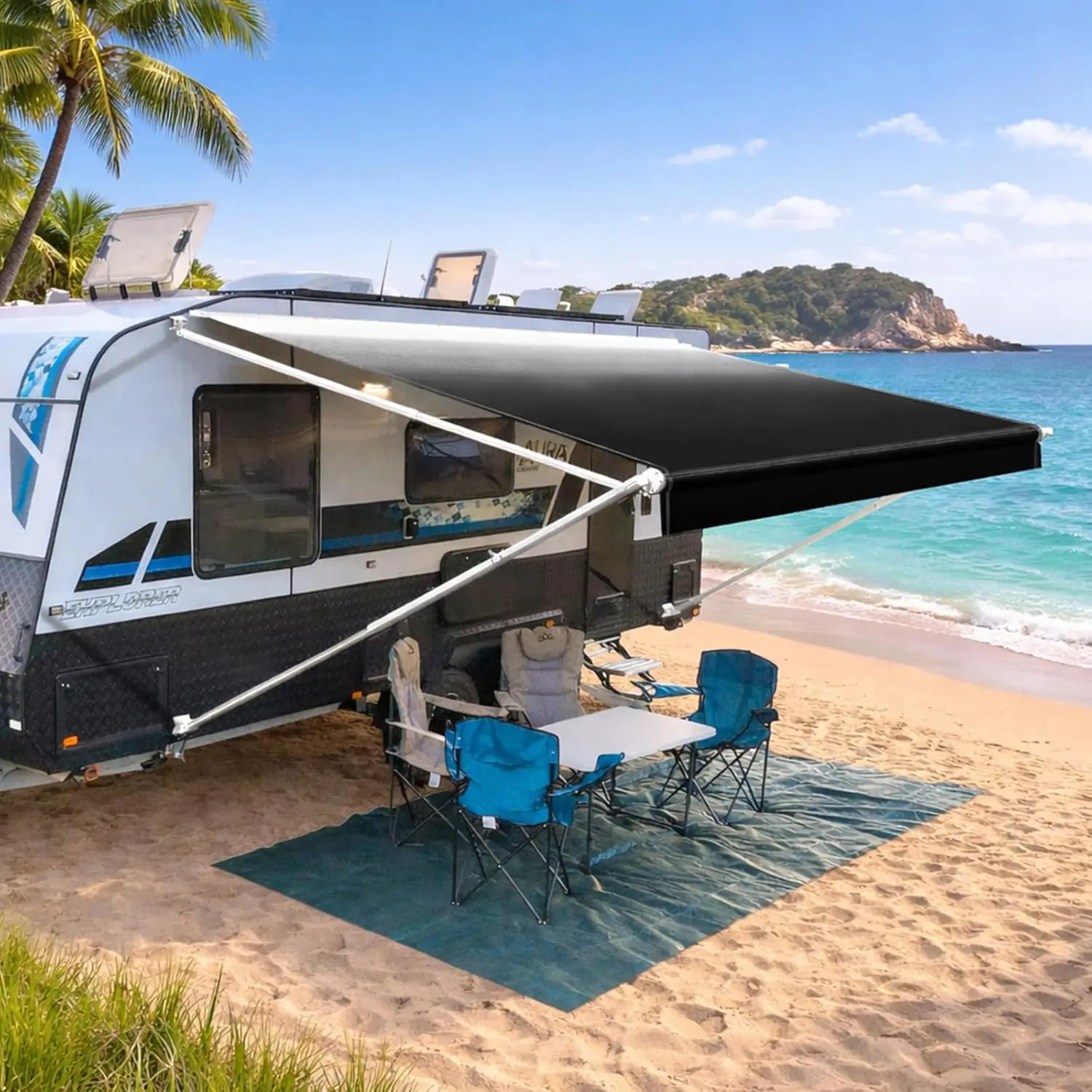 11Ft Retractable RV Awning Kit Aluminum Alloy Frame Outdoor Camper Trailer 5th Wheel , Custom
11Ft Retractable RV Awning Kit Aluminum Alloy Frame Outdoor Camper Trailer 5th Wheel , Custom