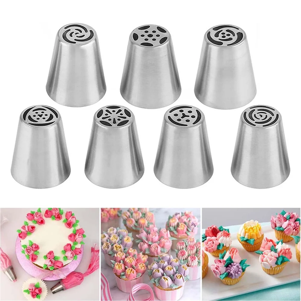 7 Pcs Russian Pastry Nozzles For Cream Icing Piping Nozzles Cake Decoration Tips Leaf Tulip Rose Cake Nozzles Tips Confectionery
7 Pcs Russian Pastry Nozzles For Cream Icing Piping Nozzles Cake Decoration Tips Leaf Tulip Rose Cake Nozzles Tips Confectionery