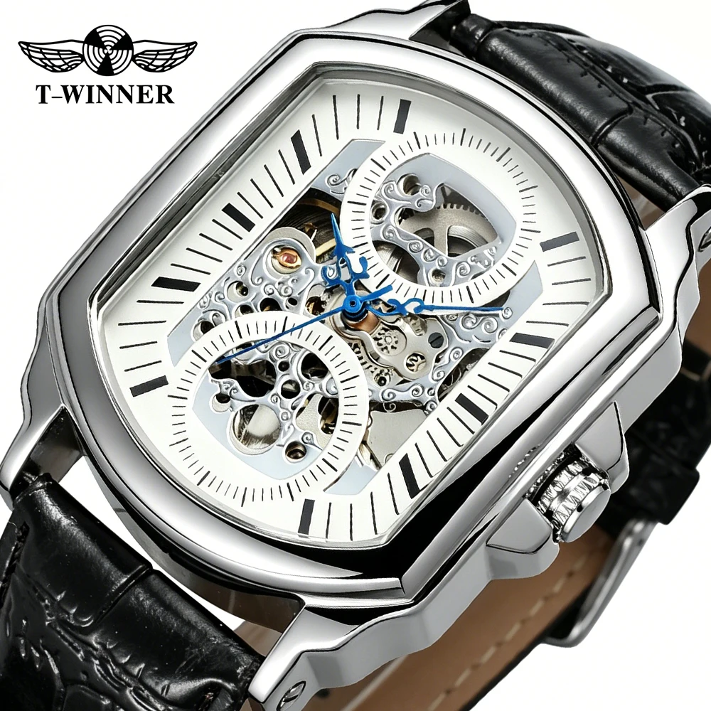 T-WINNER Luxury Casual Square Watch for Men Blue Pointers Waterproof Skeleton Automatic Mechanical Watch Leather Business Clock
T-WINNER Luxury Casual Square Watch for Men Blue Pointers Waterproof Skeleton Automatic Mechanical Watch Leather Business Clock