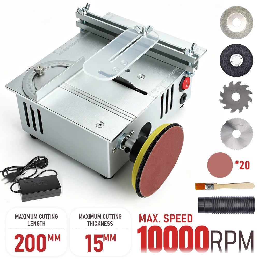 10000RPM Mini Table Saw Multifunctional DIY Cutting Machine with 15mm Max Thickness & 200mm Length for Woodworking
10000RPM Mini Table Saw Multifunctional DIY Cutting Machine with 15mm Max Thickness & 200mm Length for Woodworking