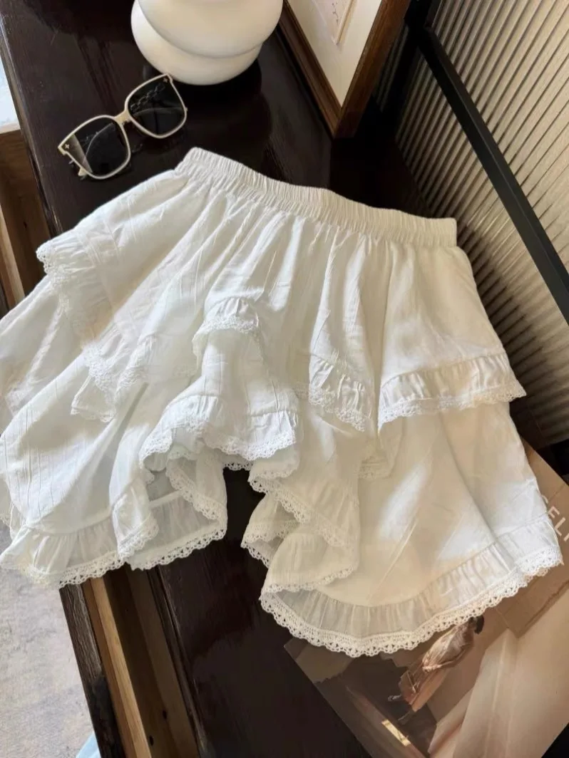 Белая асимметричная юбка-кейк с высокой талией и кружевной отделкой в корейском стиле для офиса и повседневной носки, летняя юбка с узлом на талии
Белая асимметричная юбка-кейк с высокой талией и кружевной отделкой в корейском стиле для офиса и повседневной носки, летняя юбка с узлом на талии