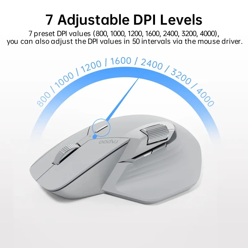 Rapoo MT760 MT760 Mini Multi Mode Rechargeable Wireless Bluetooth Mouse Light Grey Easy Switching Up to 4 Devices 4000 DPI Game
Rapoo MT760 MT760 Mini Multi Mode Rechargeable Wireless Bluetooth Mouse Light Grey Easy Switching Up to 4 Devices 4000 DPI Game