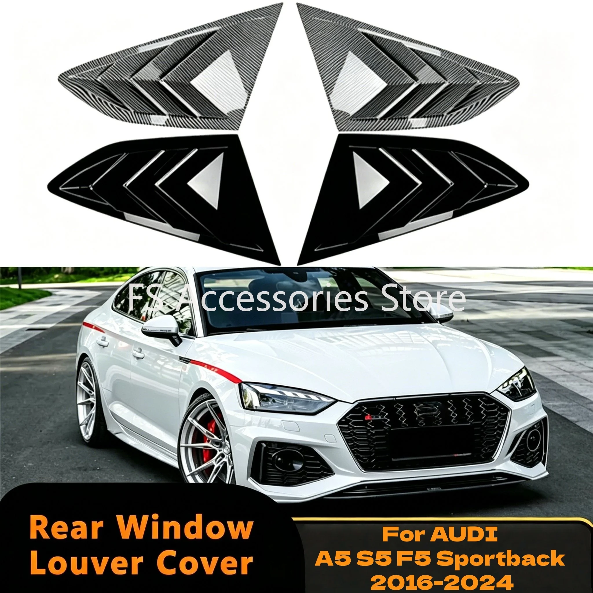 Car Rear Blinds Triangle Louver Rear Window Side Air Vent Shutter Sticker 4 Door Edition For AUDI A5 S5 F5 Sportback 2016-2024
Car Rear Blinds Triangle Louver Rear Window Side Air Vent Shutter Sticker 4 Door Edition For AUDI A5 S5 F5 Sportback 2016-2024