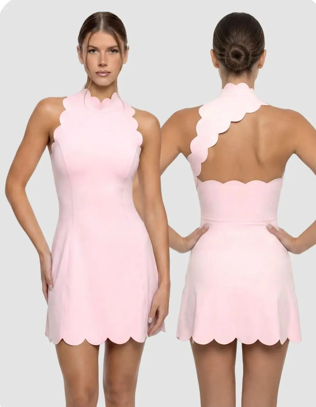 Women Scallop Edge Halter Neck Tennis Dress Backless Cutout Mini Athletic Dress Naked Feeling Breathable Workout Golf Activewear
Women Scallop Edge Halter Neck Tennis Dress Backless Cutout Mini Athletic Dress Naked Feeling Breathable Workout Golf Activewear