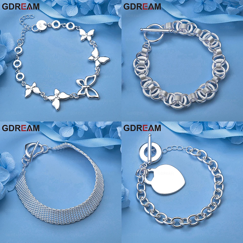 GDREAM 925 Sterling Silver Double Ring Smooth Single Frosted Multi-Ring Interlocking Bracelet Feminine Temperament Gift Jewelry
GDREAM 925 Sterling Silver Double Ring Smooth Single Frosted Multi-Ring Interlocking Bracelet Feminine Temperament Gift Jewelry