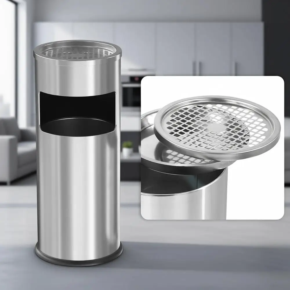 Metallic Indoor/Outdoor Stain-Resistant Trash Can, 9.8x24, with Lid and Barrel
Metallic Indoor/Outdoor Stain-Resistant Trash Can, 9.8x24, with Lid and Barrel