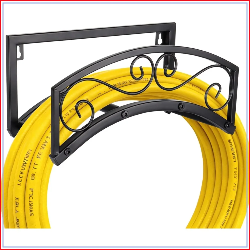 Heavy Duty Metal Garden Hose Holder Wall Mount, Holds 150FT Water Pipe for Yard, Lawn, Farm
Heavy Duty Metal Garden Hose Holder Wall Mount, Holds 150FT Water Pipe for Yard, Lawn, Farm
