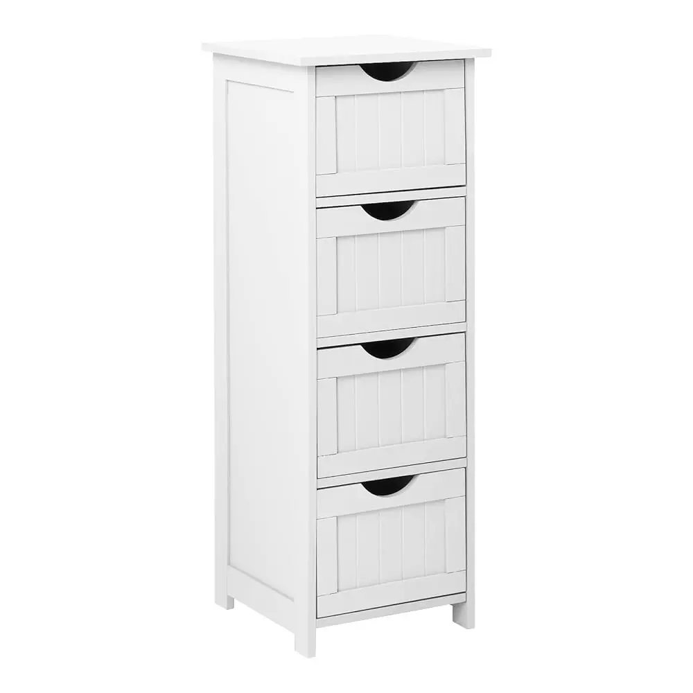 White Bathroom Storage Cabinet With 4 Drawers Wooden Freestanding Slim Bathroom Floor Cabinet Small Side Organizer Storage Unit
White Bathroom Storage Cabinet With 4 Drawers Wooden Freestanding Slim Bathroom Floor Cabinet Small Side Organizer Storage Unit