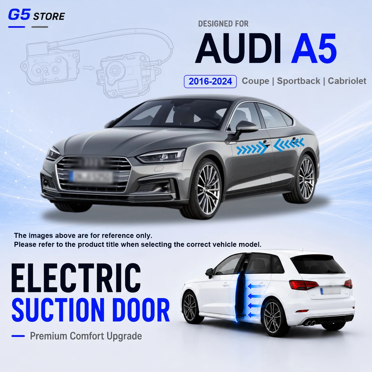 For Audi A5 2nd Gen F5 2016-2024 Car Electric Suction Door Power-assisted Closing Door Soft-close Function
For Audi A5 2nd Gen F5 2016-2024 Car Electric Suction Door Power-assisted Closing Door Soft-close Function