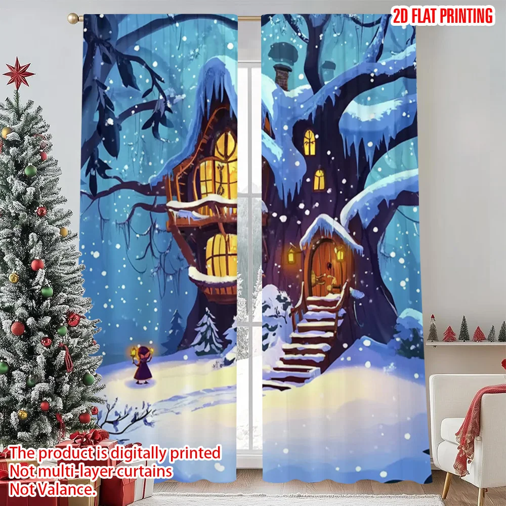 2pcs 2D flat printing Merry Christmas Popular Curtain Charming snow tree house party Fabric Without Electricity Spring Party &
2pcs 2D flat printing Merry Christmas Popular Curtain Charming snow tree house party Fabric Without Electricity Spring Party &