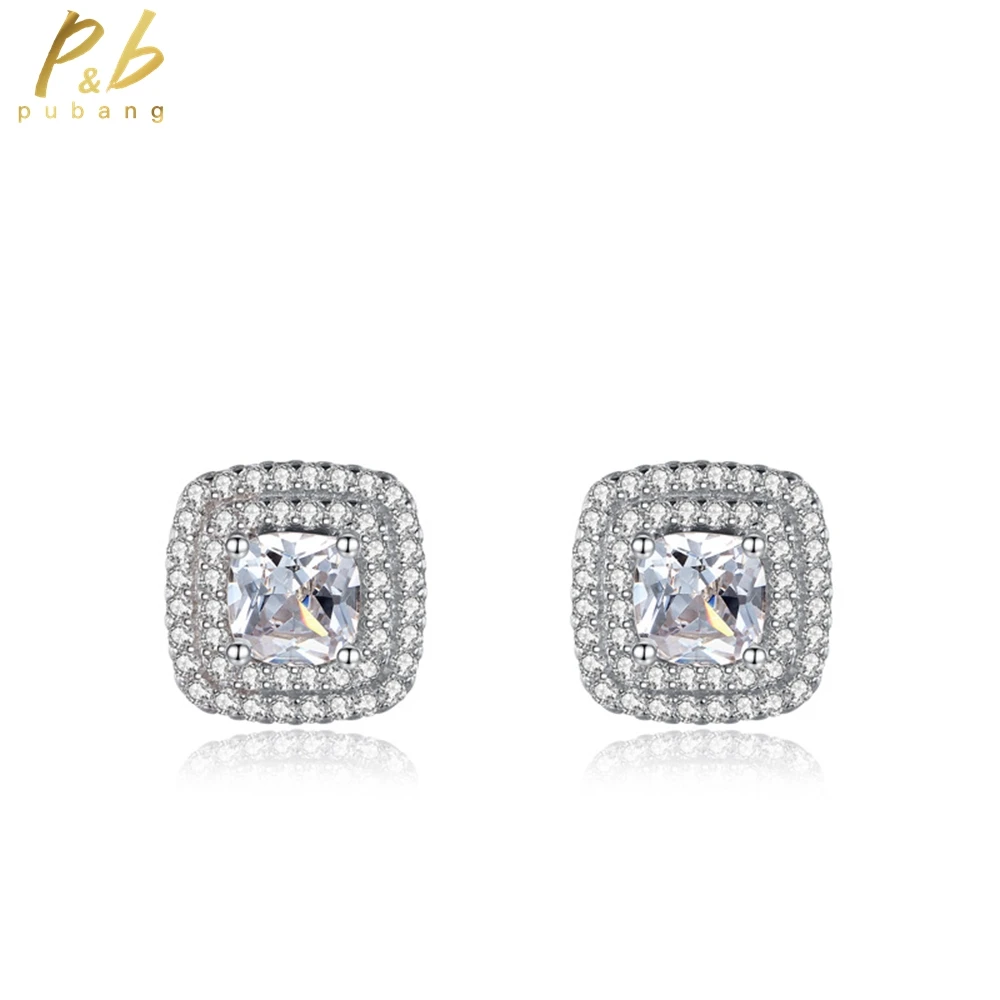 PuBang Fine Jewelry Solid 925 Sterling Silver High Carbon Diamond Stud Earrings for Women Wedding Anniversary Gift Drop Shipping
PuBang Fine Jewelry Solid 925 Sterling Silver High Carbon Diamond Stud Earrings for Women Wedding Anniversary Gift Drop Shipping