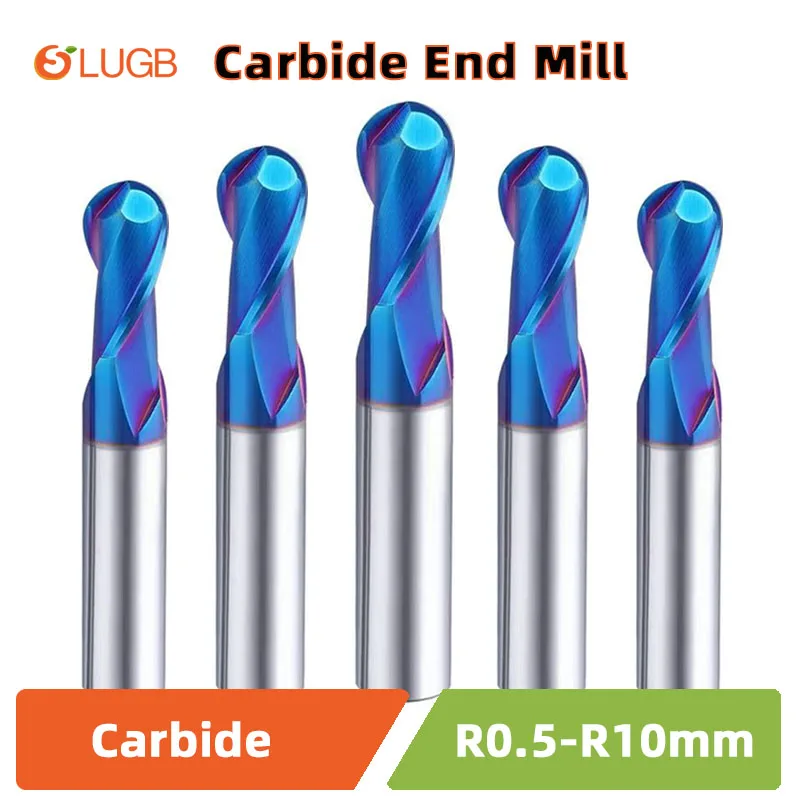 SLUGB Ball Nose End Mill Carbide CNC Router Bit 55° R0.5 2-12mm HRC45-65 2-Flute Milling Tool
SLUGB Ball Nose End Mill Carbide CNC Router Bit 55° R0.5 2-12mm HRC45-65 2-Flute Milling Tool