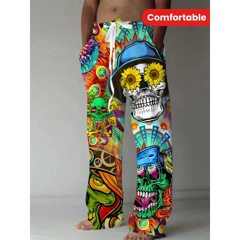 Men'S Summer Fashion Casual Pants Comfortable Loose-Fit 3D Skull Print Polyester Trousers Suitable For Outdoor Activities
Men'S Summer Fashion Casual Pants Comfortable Loose-Fit 3D Skull Print Polyester Trousers Suitable For Outdoor Activities