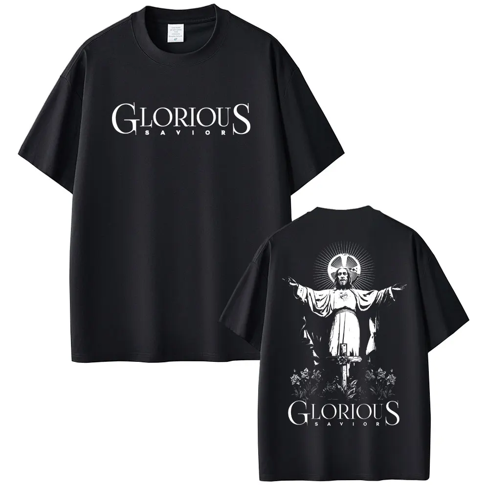 Christian Religious Jesus Glorious Savior Graphic T-shirt Male Vintage Streetwear Men Women Fashion Hip Hop Oversized T Shirts
Christian Religious Jesus Glorious Savior Graphic T-shirt Male Vintage Streetwear Men Women Fashion Hip Hop Oversized T Shirts