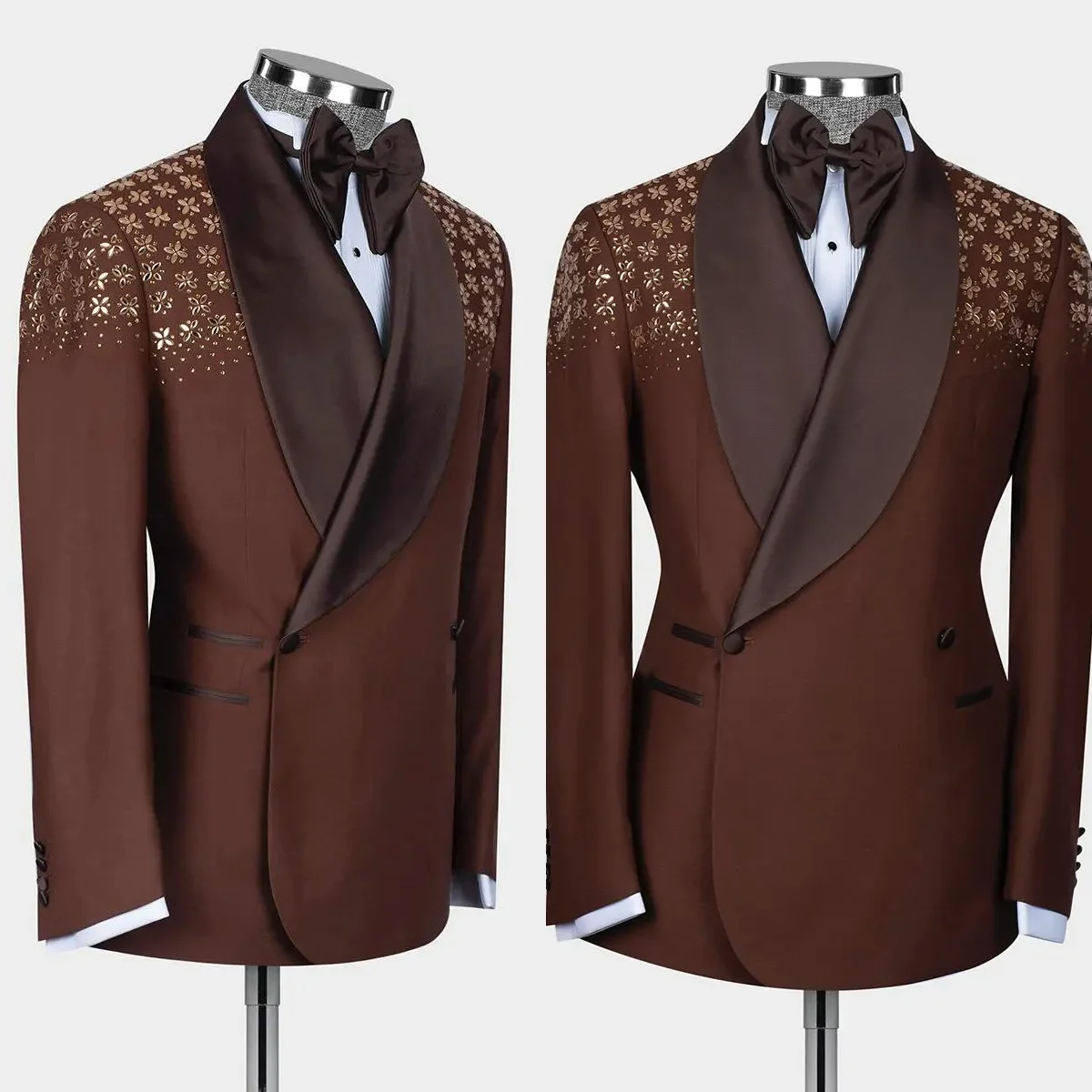 Fashion Customized 2 Pieces Men Suits Double Breasted Shawl Lapel Jacket Sets Crystals Loose Fit Formal Party Outfits
Fashion Customized 2 Pieces Men Suits Double Breasted Shawl Lapel Jacket Sets Crystals Loose Fit Formal Party Outfits