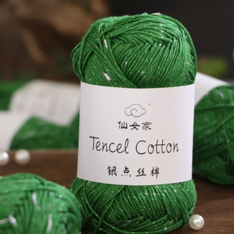 Silver Point Silk Yarn 50% Cotton Thread Medium Coarse Thread Flash Hand-crochet Diy Knitting Sweater Scarf Material
Silver Point Silk Yarn 50% Cotton Thread Medium Coarse Thread Flash Hand-crochet Diy Knitting Sweater Scarf Material