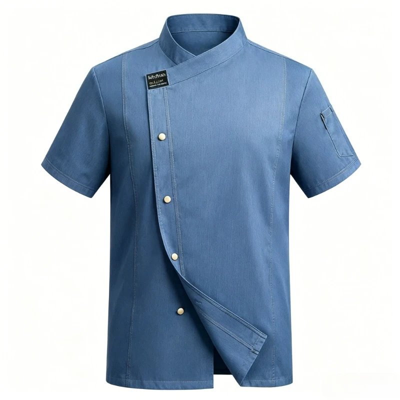 Chef Jacket Blue Men Women Short Sleeve Kitchen Cook Shirts Restaurant Bakery Waiter Uniform
Chef Jacket Blue Men Women Short Sleeve Kitchen Cook Shirts Restaurant Bakery Waiter Uniform