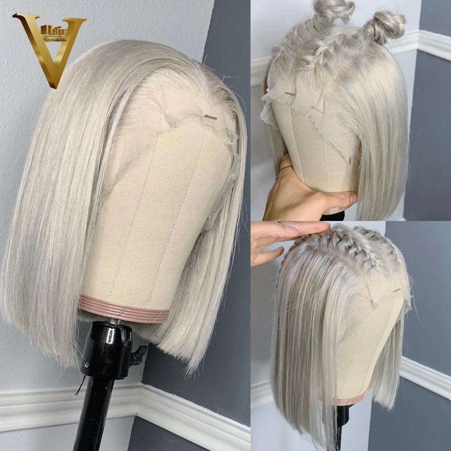 Silvery White Color Short Bob Wig Lace Front Silky Straight Human Hair Wigs For Women Transparent Lace Brazilian Women Wigs
Silvery White Color Short Bob Wig Lace Front Silky Straight Human Hair Wigs For Women Transparent Lace Brazilian Women Wigs
