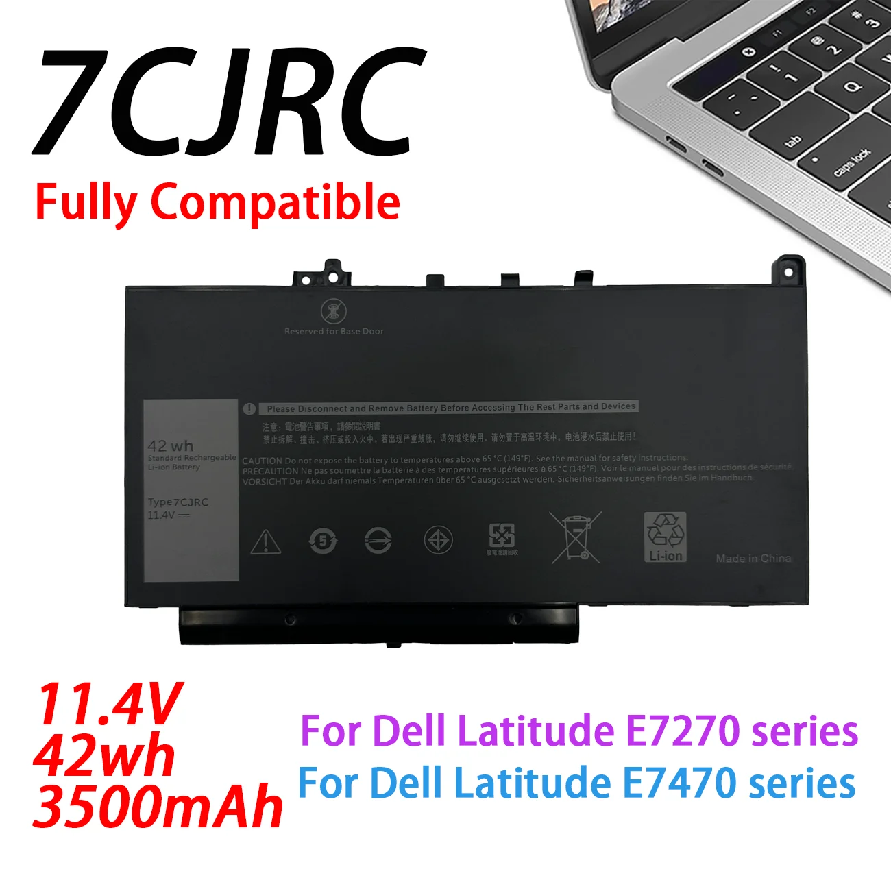 NEW 7CJRC Notebook Laptop Battery Cell For Latitude 12 E7270 E7470 7470 7270 Series Batter ies 11.4V 42Wh 21X15 021X15
NEW 7CJRC Notebook Laptop Battery Cell For Latitude 12 E7270 E7470 7470 7270 Series Batter ies 11.4V 42Wh 21X15 021X15