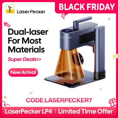 Laserpecker LP4 8K High Speed Dual Light Laser Engraving Machine Portable for Metal Wood Plastic Carving Laser Engraver