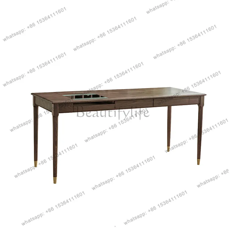 North American black walnut solid wood desk modern light luxury computer desk
North American black walnut solid wood desk modern light luxury computer desk