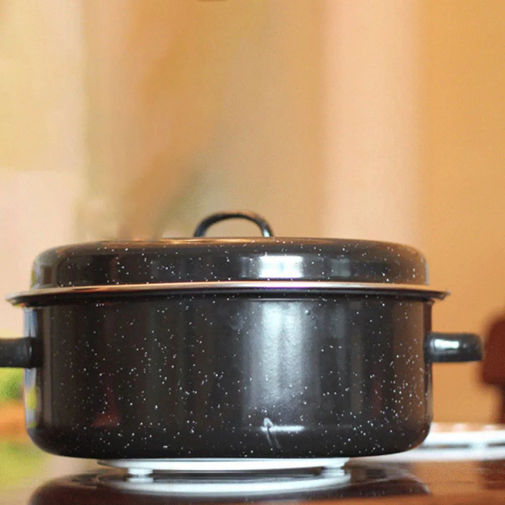 24Cm Enamel Barbecue Roasting Pan with Lid Wear Resistant Bottom Uniform Heat Distribution Cooking Pot for Sweet Potato Corn
24Cm Enamel Barbecue Roasting Pan with Lid Wear Resistant Bottom Uniform Heat Distribution Cooking Pot for Sweet Potato Corn