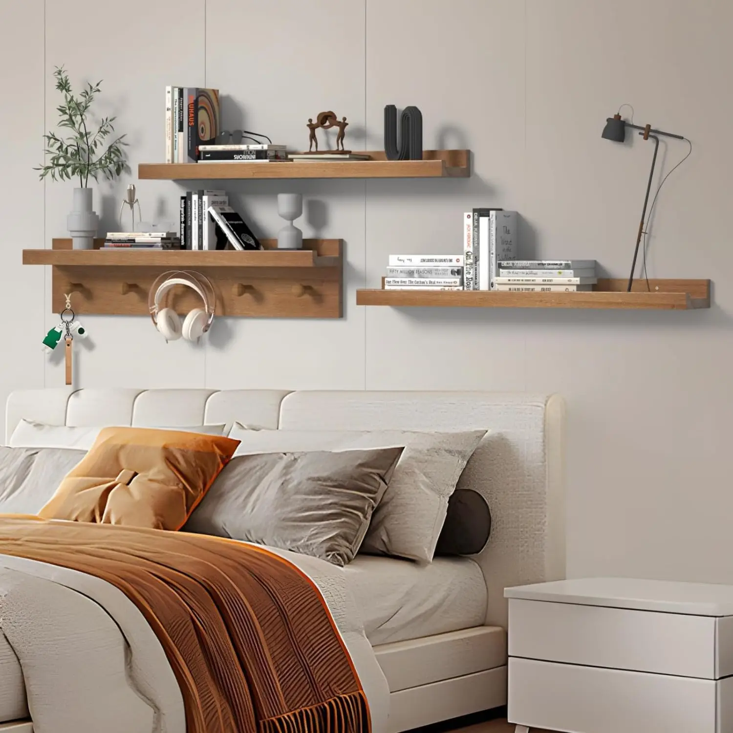 24 Inch Floating Shelves, Picture Ledge Shelf, Natural Wood Wall Shelf, Nursery Book Shelves for Kids Room Decor with H
24 Inch Floating Shelves, Picture Ledge Shelf, Natural Wood Wall Shelf, Nursery Book Shelves for Kids Room Decor with H