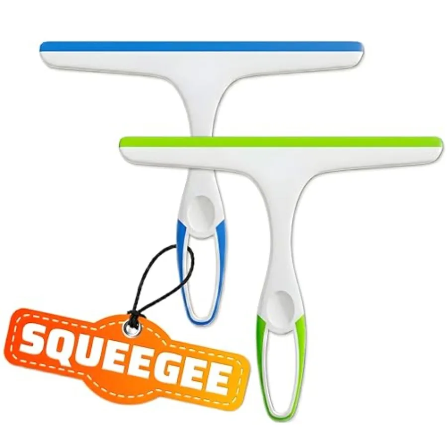 2 Pack Shower Squeegee for Glass Doors 9.5" Silicone Blade Window Cleaner Tool Blue and Green Bathroom, Car Windshield, Mirror
2 Pack Shower Squeegee for Glass Doors 9.5" Silicone Blade Window Cleaner Tool Blue and Green Bathroom, Car Windshield, Mirror