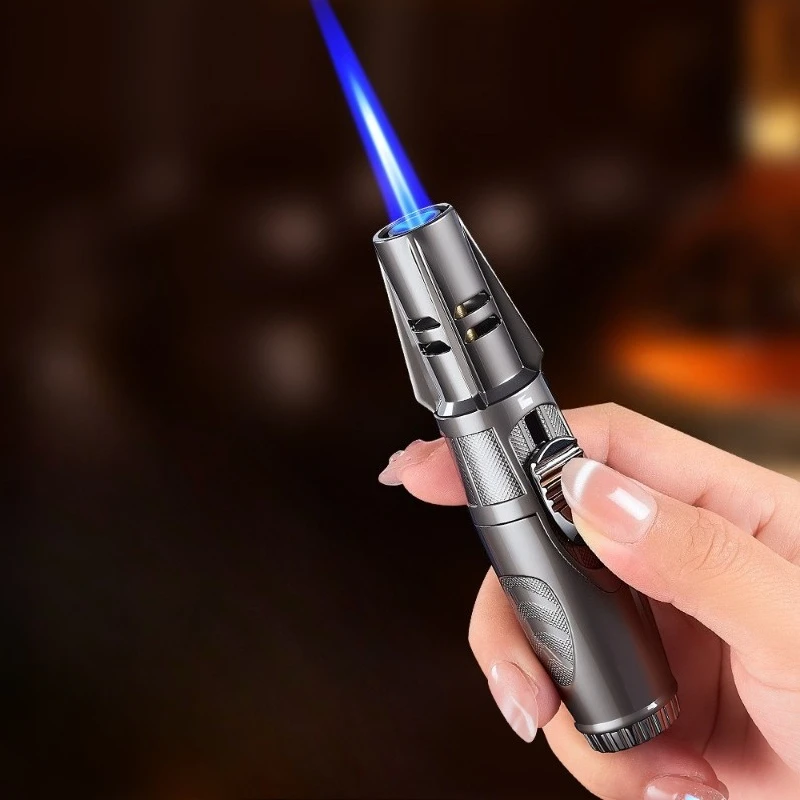 Metal Windproof Jet Blue Flame Butane Gas Torch Lighter Visible Gas Window Outdoor Portable Cigar Lighters Smoking Gifts For Men
Metal Windproof Jet Blue Flame Butane Gas Torch Lighter Visible Gas Window Outdoor Portable Cigar Lighters Smoking Gifts For Men