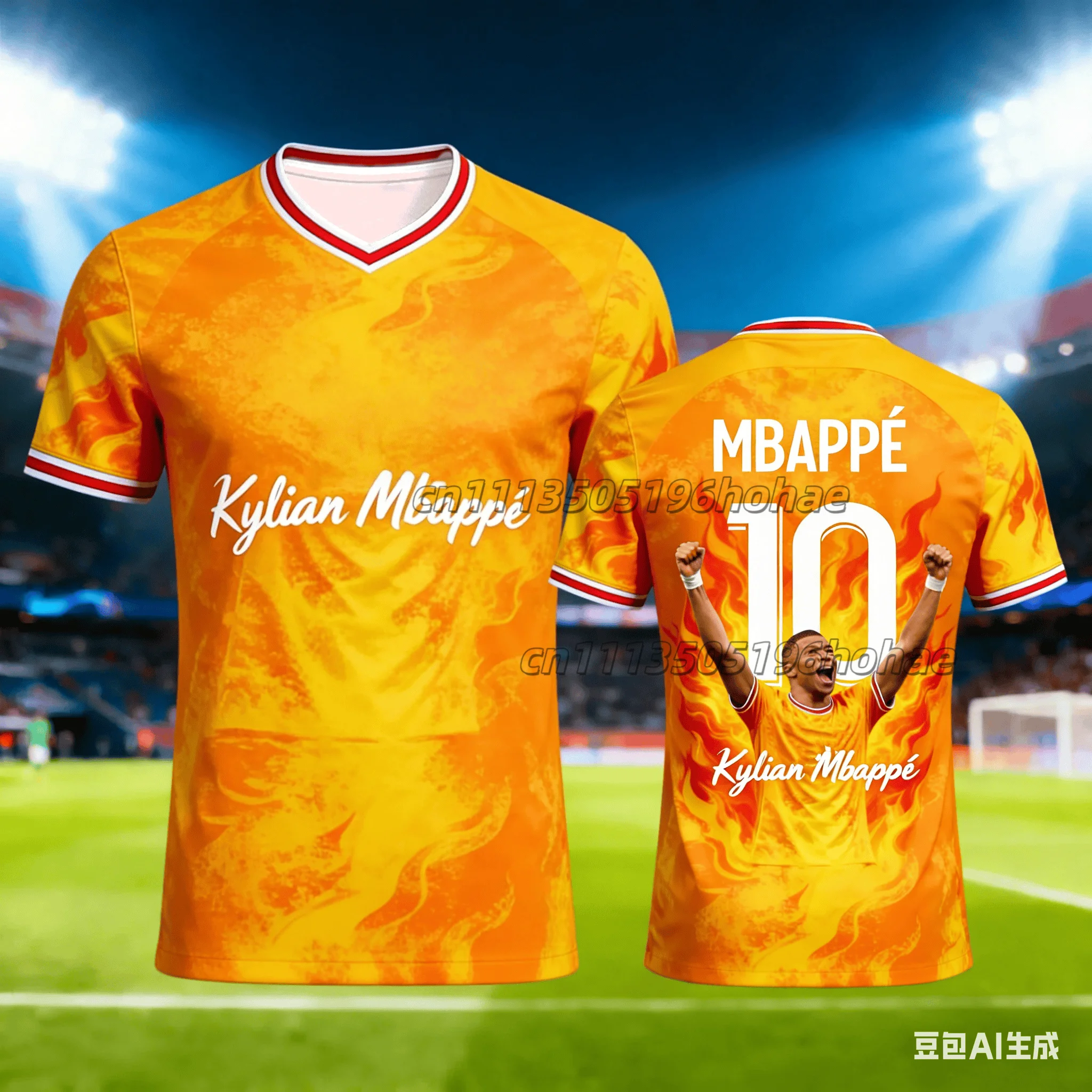 New Summer Style #Mbappé No.10 #Trendy Flame Printed Football Jersey Loose Casual Short Sleeve for Men and Women
New Summer Style #Mbappé No.10 #Trendy Flame Printed Football Jersey Loose Casual Short Sleeve for Men and Women