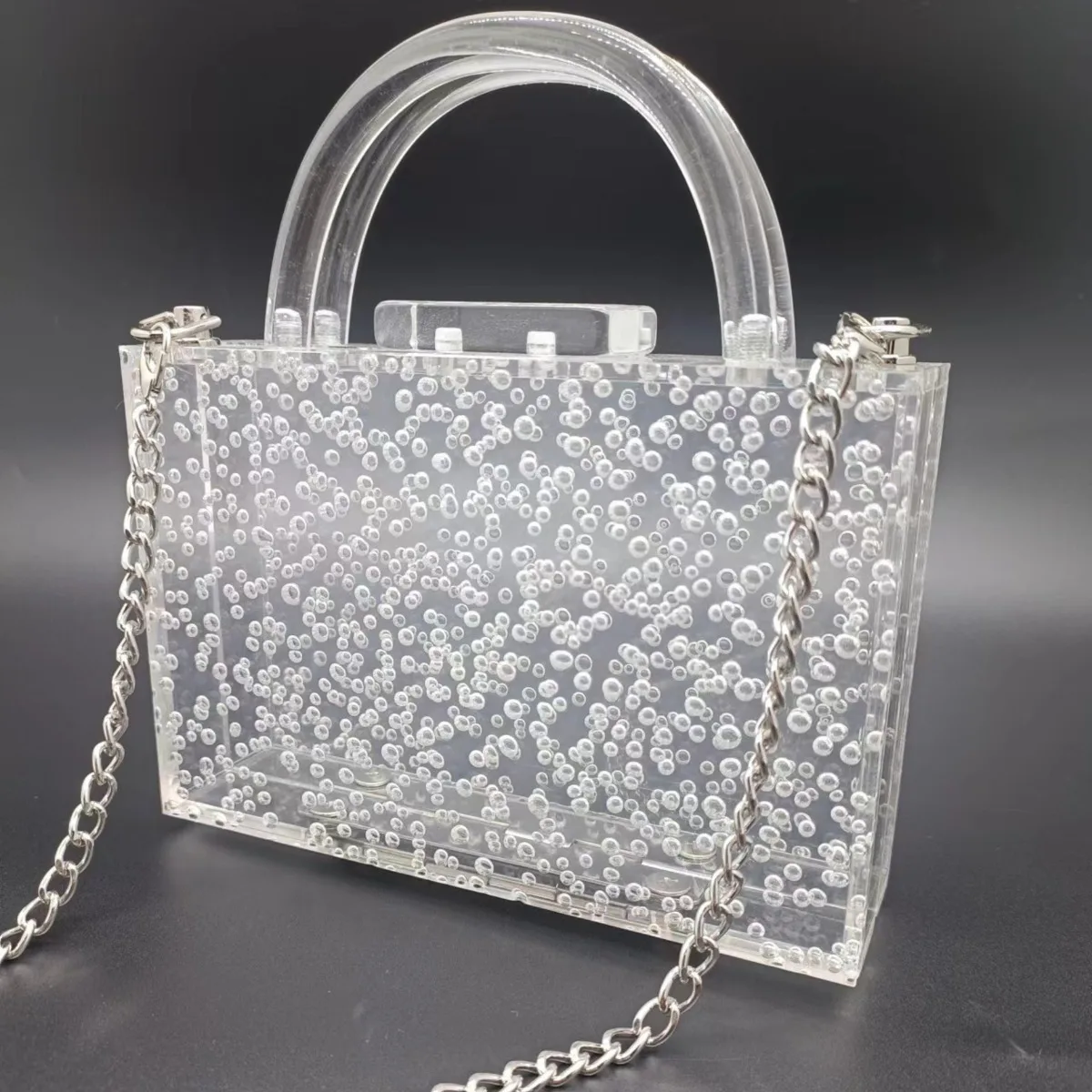 New Fashionable Bubble Transparent Acrylic Evening Clutch for Women Stylish and Trendy Handheld Purse
New Fashionable Bubble Transparent Acrylic Evening Clutch for Women Stylish and Trendy Handheld Purse
