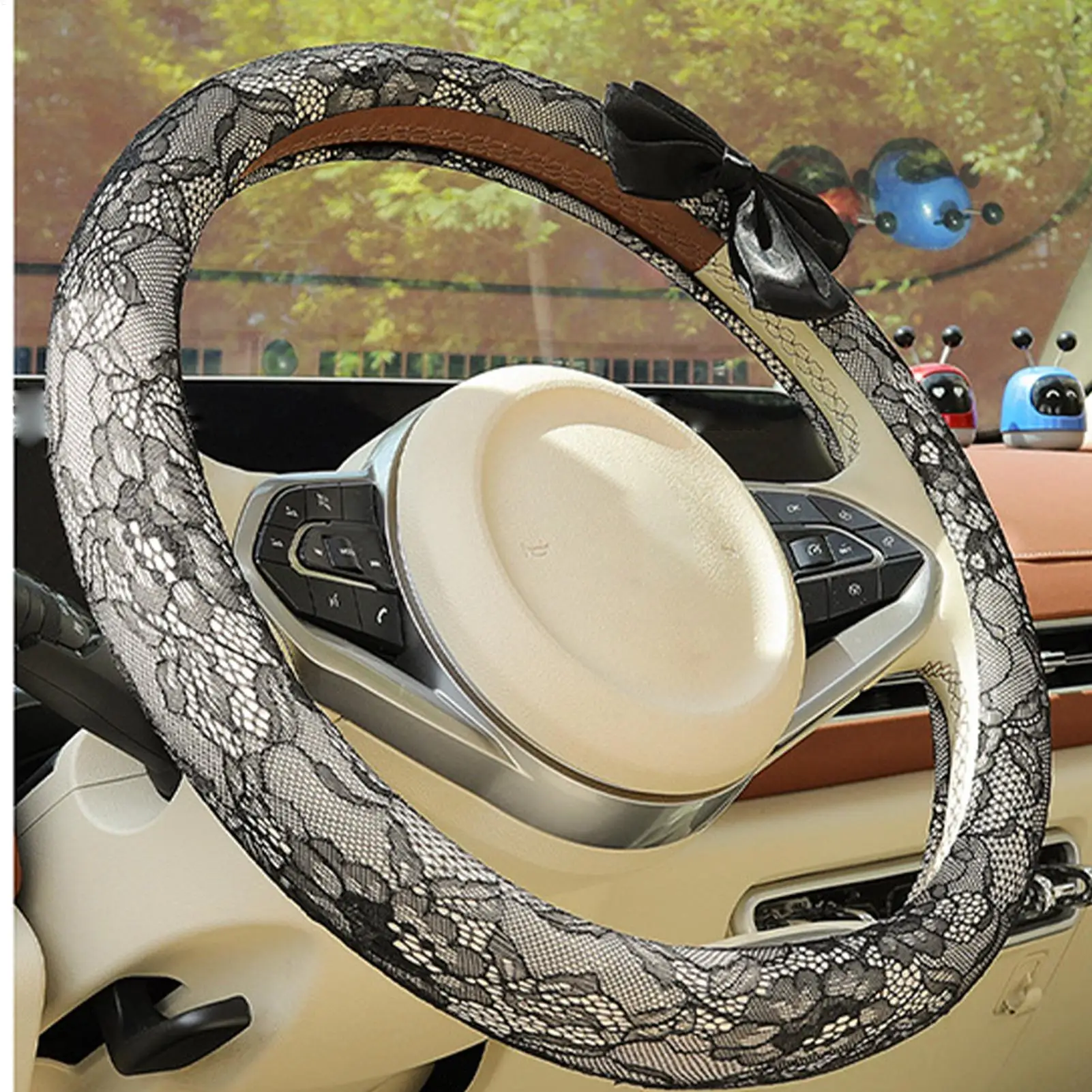 Lace Steering Wheel Wrap 38cm Bow Design Auto Steering Wheel Protector For Women Ladies Wives Drivers Trucks Sedans SUVs RVs
Lace Steering Wheel Wrap 38cm Bow Design Auto Steering Wheel Protector For Women Ladies Wives Drivers Trucks Sedans SUVs RVs