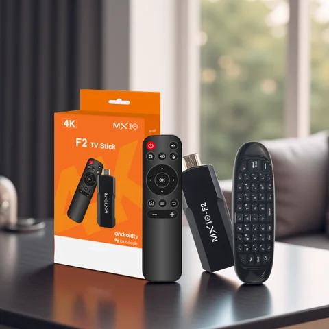 stick tv 1gb 8gb 1 unità android 2024 stb mx10 F2 tv box android 4k eu android tv stick