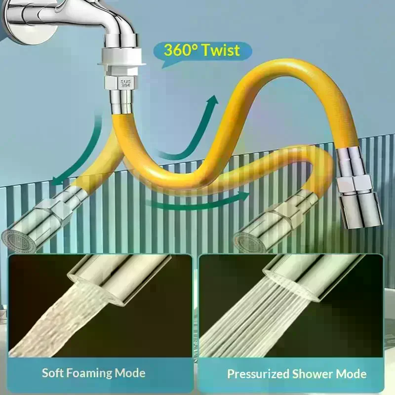 2 Mode Faucet Extension Extender Adjust Stainless Steel Water Tap Pipe Tube Splashproof Free Bending Faucet Extension Tube
2 Mode Faucet Extension Extender Adjust Stainless Steel Water Tap Pipe Tube Splashproof Free Bending Faucet Extension Tube